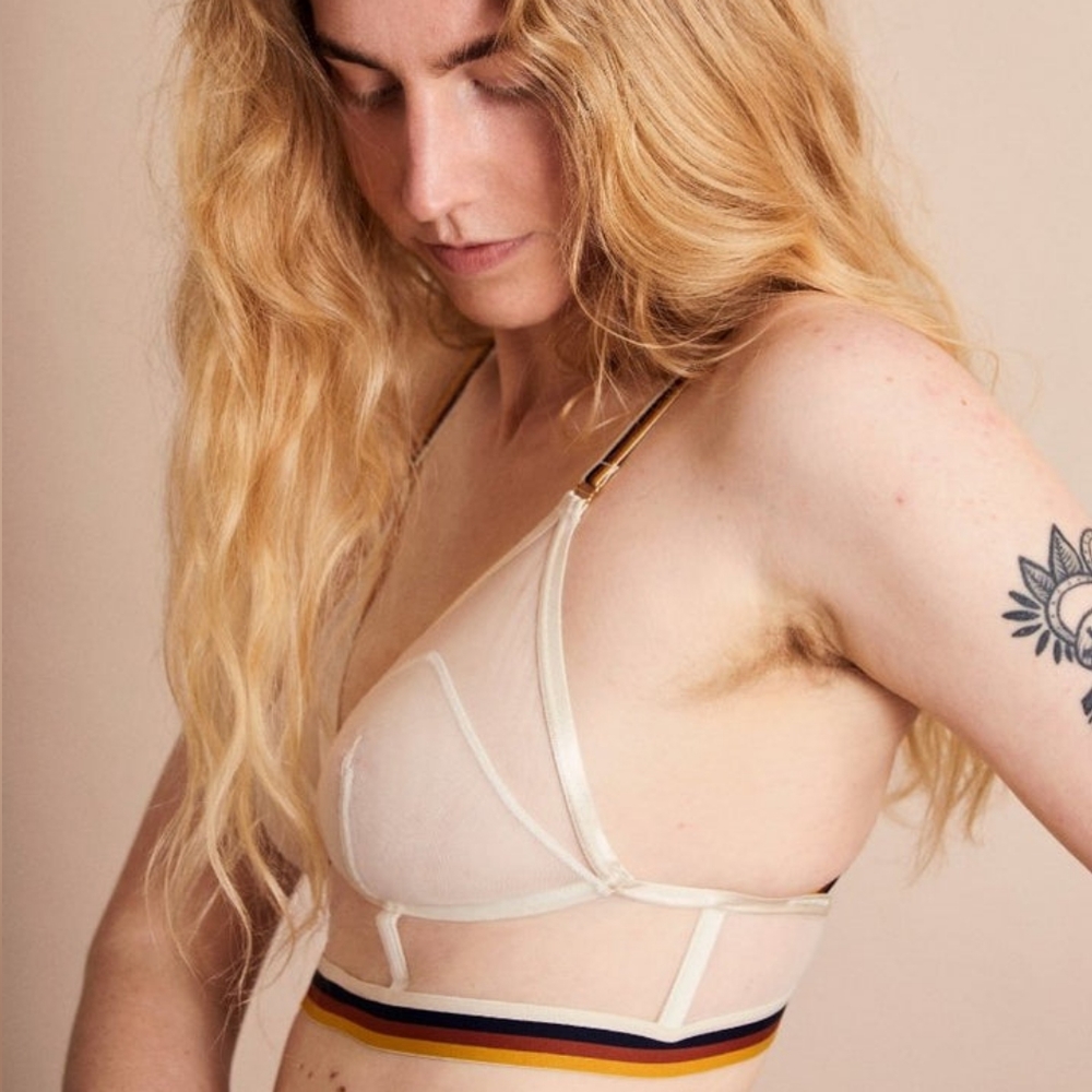 Underargument set no. 10 ivory mesh longline bra and highwaisted briefs
